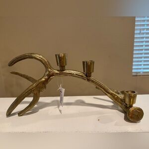 Gold Antler Candle Holder